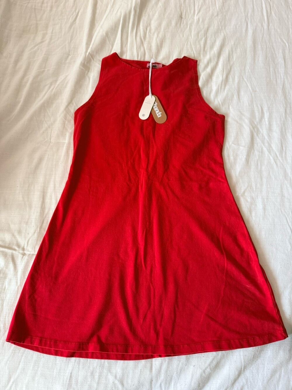 NWT Ghanda Women's Size Large Red Mini Dress Sleeveless